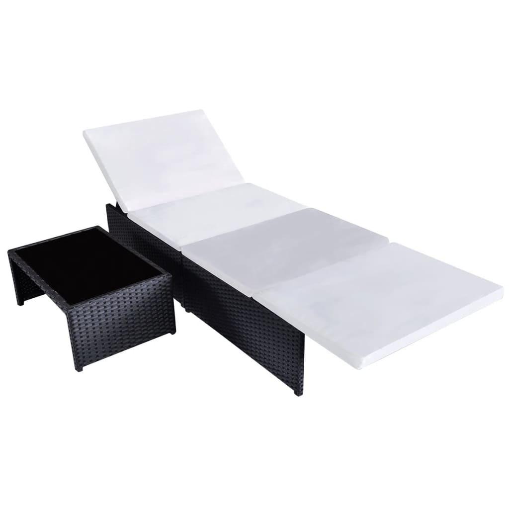 VidaXL Chaise de jardin inclinable rotin synthétique  