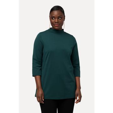 Shirt, A-Linie, Stehkragen, 3/4-Arm, Pima Cotton