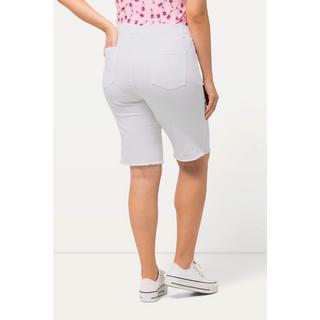 Ulla Popken  Bermuda avec ourlet effiloché et taille élastique 