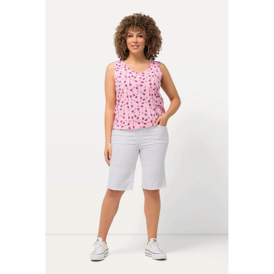 Ulla Popken Bermuda Fransensaum Elastikbund  