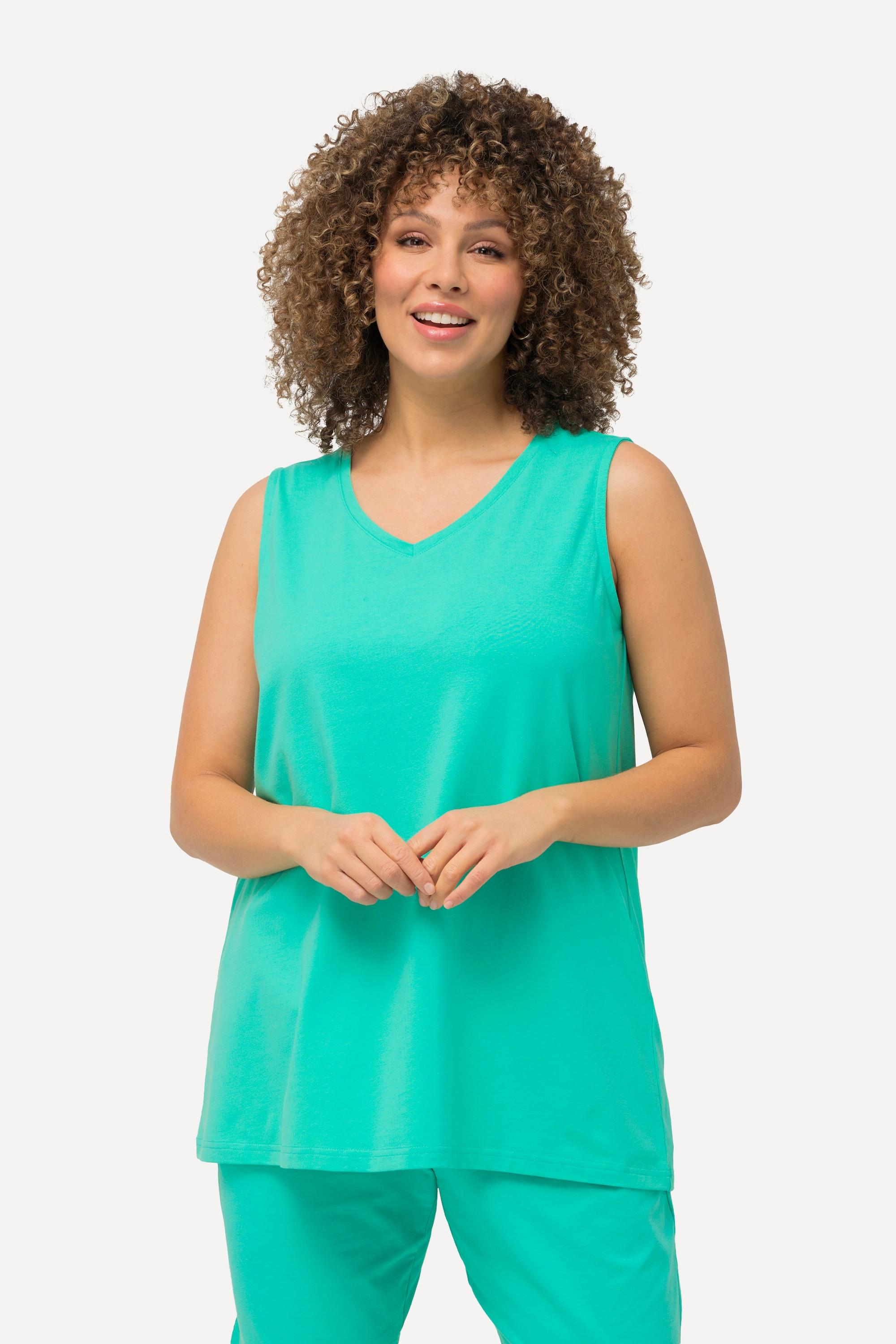 Ulla Popken Top A-Line senza maniche scollo a V  