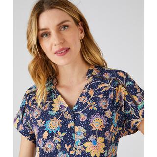 Damart  Jacquard-Bluse mit Relief und Blumendruck. 