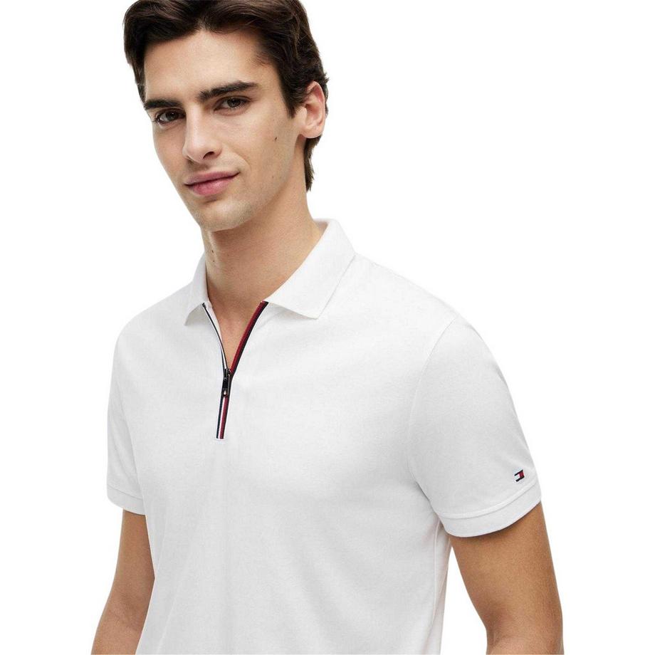 TOMMY HILFIGER Poloshirt mit kurzem Reißverschluss Regular Fit  