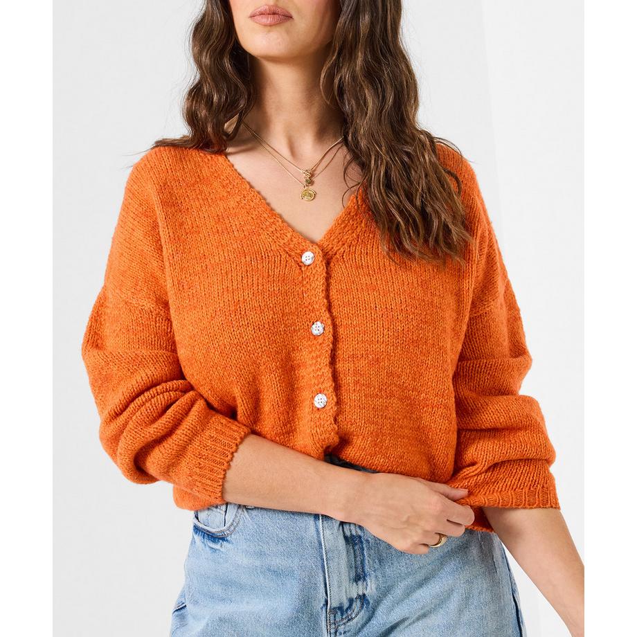 Joe Browns Langarm V-Ausschnitt Strickjacke mit Knopfleiste  