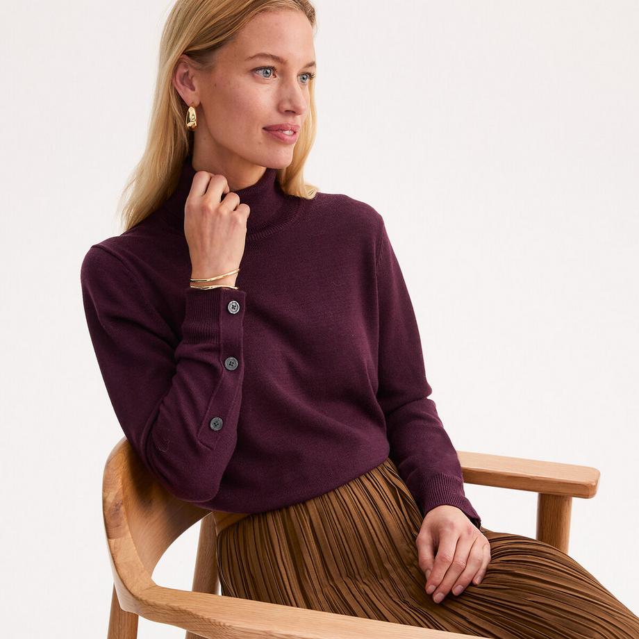Pull col roulé en fine maille