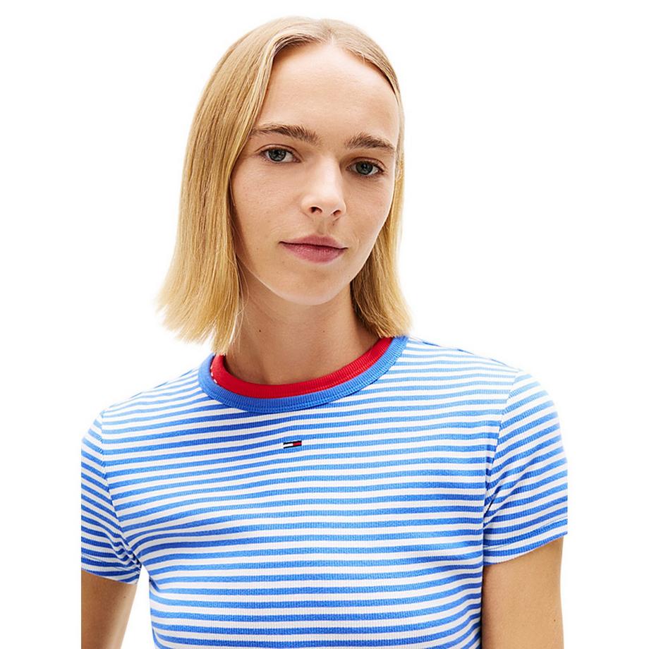 TOMMY JEANS Gestreiftes T-Shirt mit Logo  
