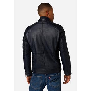 RICANO  Blouson en cuir pour homme Cooper - style motard avec col montant 