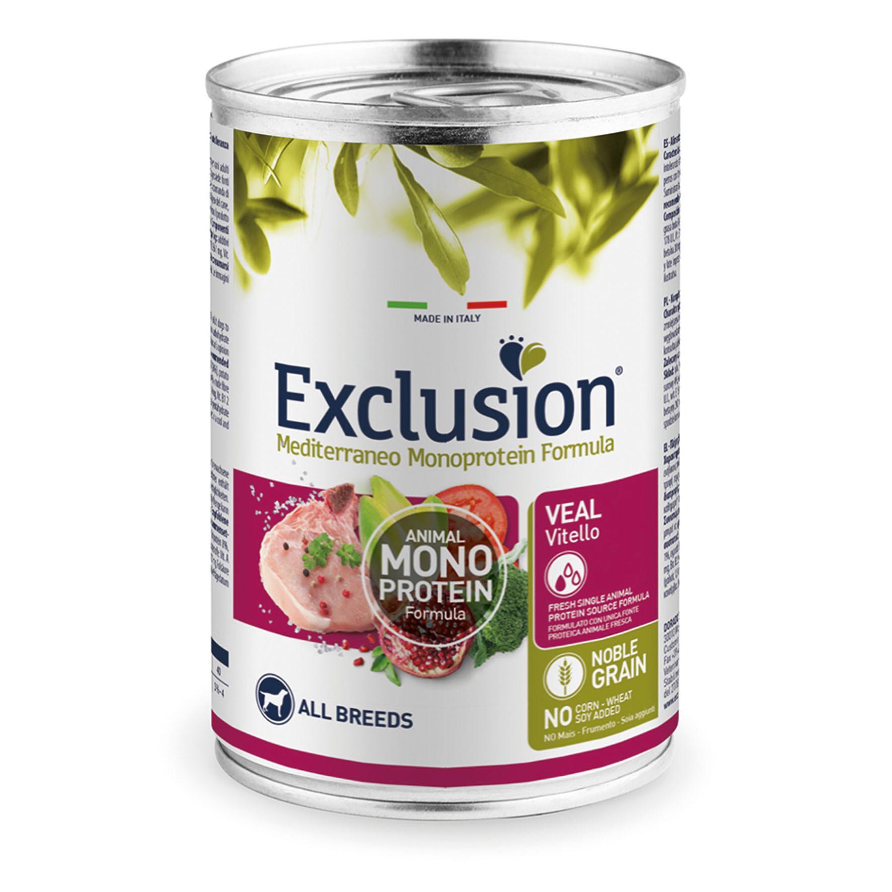 Exclusion  Mediterraneo Cane Adulto Tutte le Razze Vitello - Multipack 