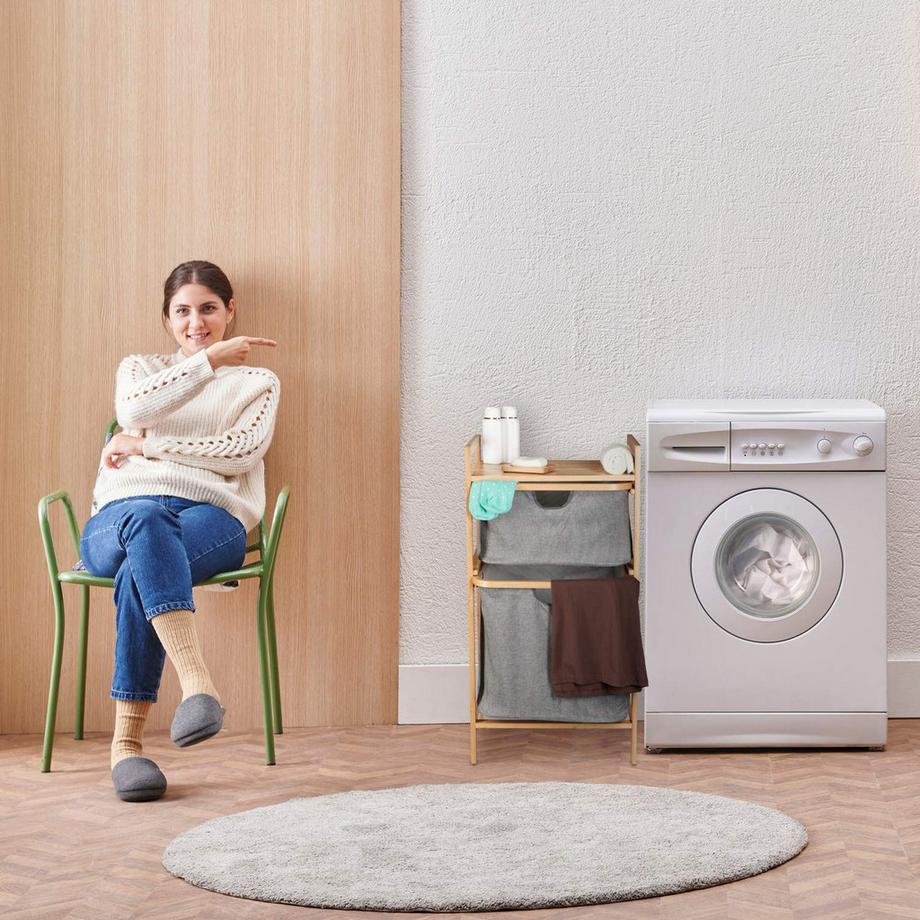 Northio Cesto portabiancheria con 2 scomparti  