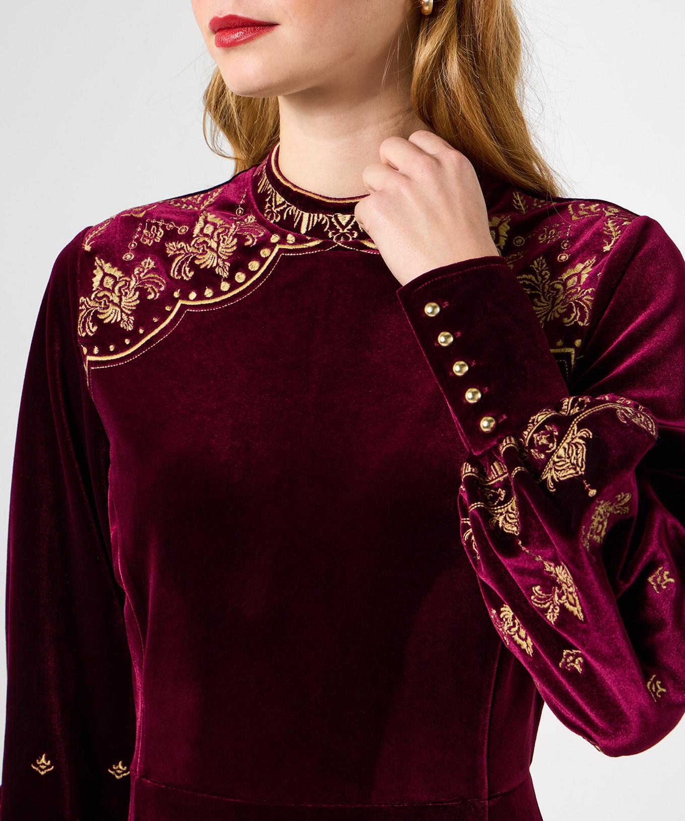 Joe Browns Stretch Samtkleid mit Stickerei  