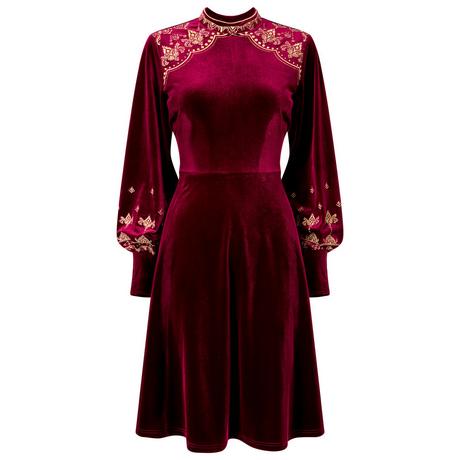 Joe Browns Stretch Samtkleid mit Stickerei  