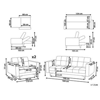 Beliani Wohnzimmer Set aus Polyester Minimalistisch ALNES  