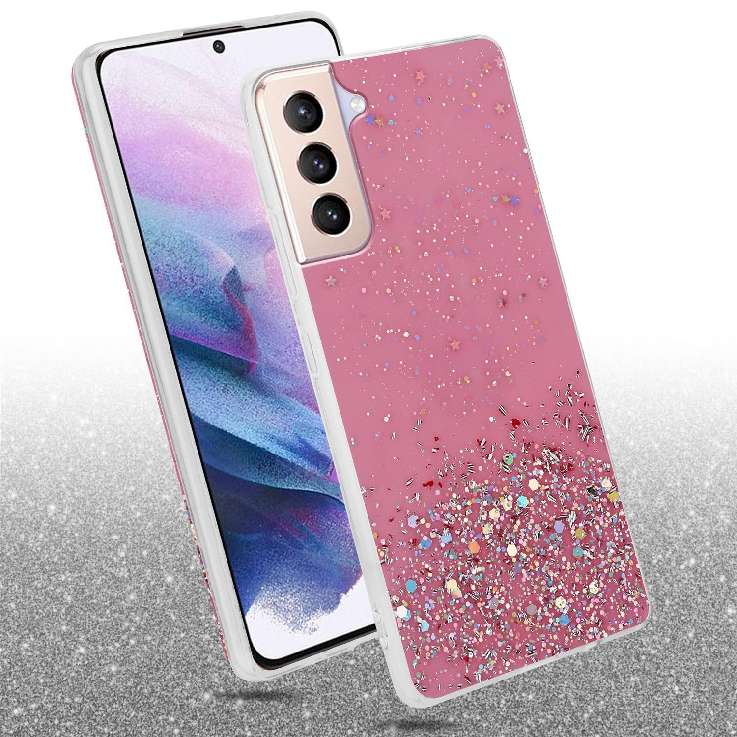 Cadorabo  Hülle für Samsung Galaxy S21 PLUS TPU Silikon mit funkelnden Glitter 