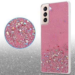 Cadorabo  Housse compatible avec Samsung Galaxy S21 PLUS - Coque de protection en silicone TPU flexible avec paillettes scintillantes 