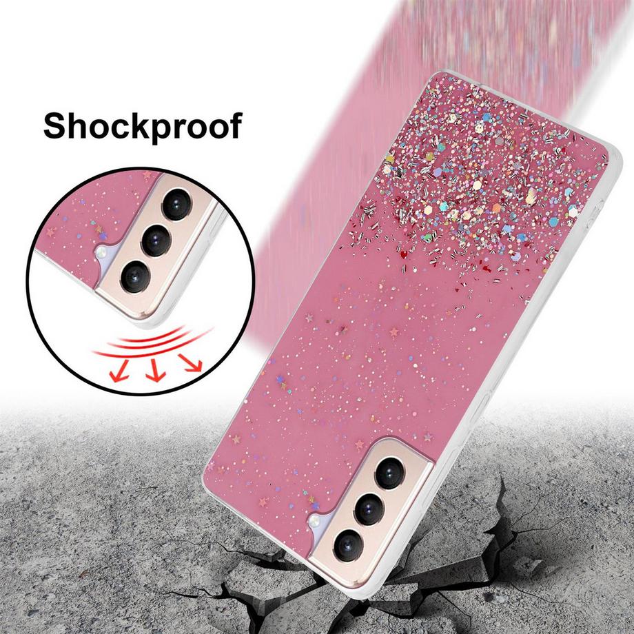 Cadorabo  Hülle für Samsung Galaxy S21 PLUS TPU Silikon mit funkelnden Glitter 