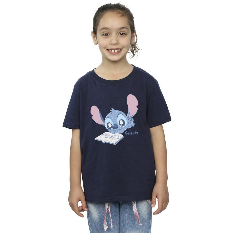 Lilo & Stitch  T-ShirtReading Lying Down 