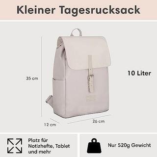 Only-bags.store Rucksack Klein Beige - Ida - Kleiner rucksack für Freizeit, Uni oder City - Mit Laptop Fach (bis 13  