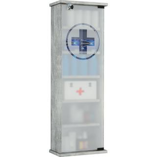 VCM Medizinschrank | Maße ca. H. 92 x B. 31 x T. 18 cm | Apothekerschrank abschließbar | Arzneischrank - Gusal  