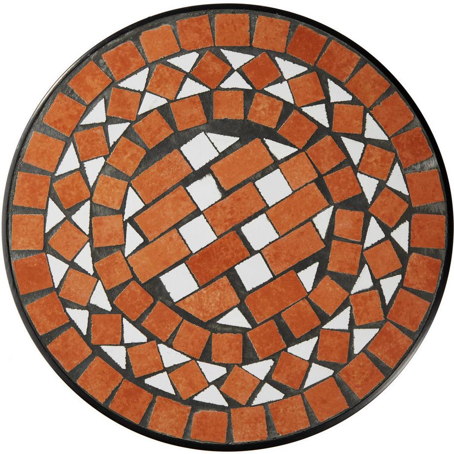 Tectake Tavolino da balcone  acciaio, mosaico e cemento  