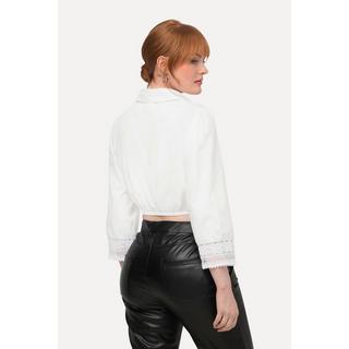 Ulla Popken Dirndlbluse Hemdkragen Spitze 3/4-Arm  