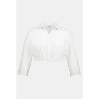 Ulla Popken Dirndlbluse Hemdkragen Spitze 3/4-Arm  