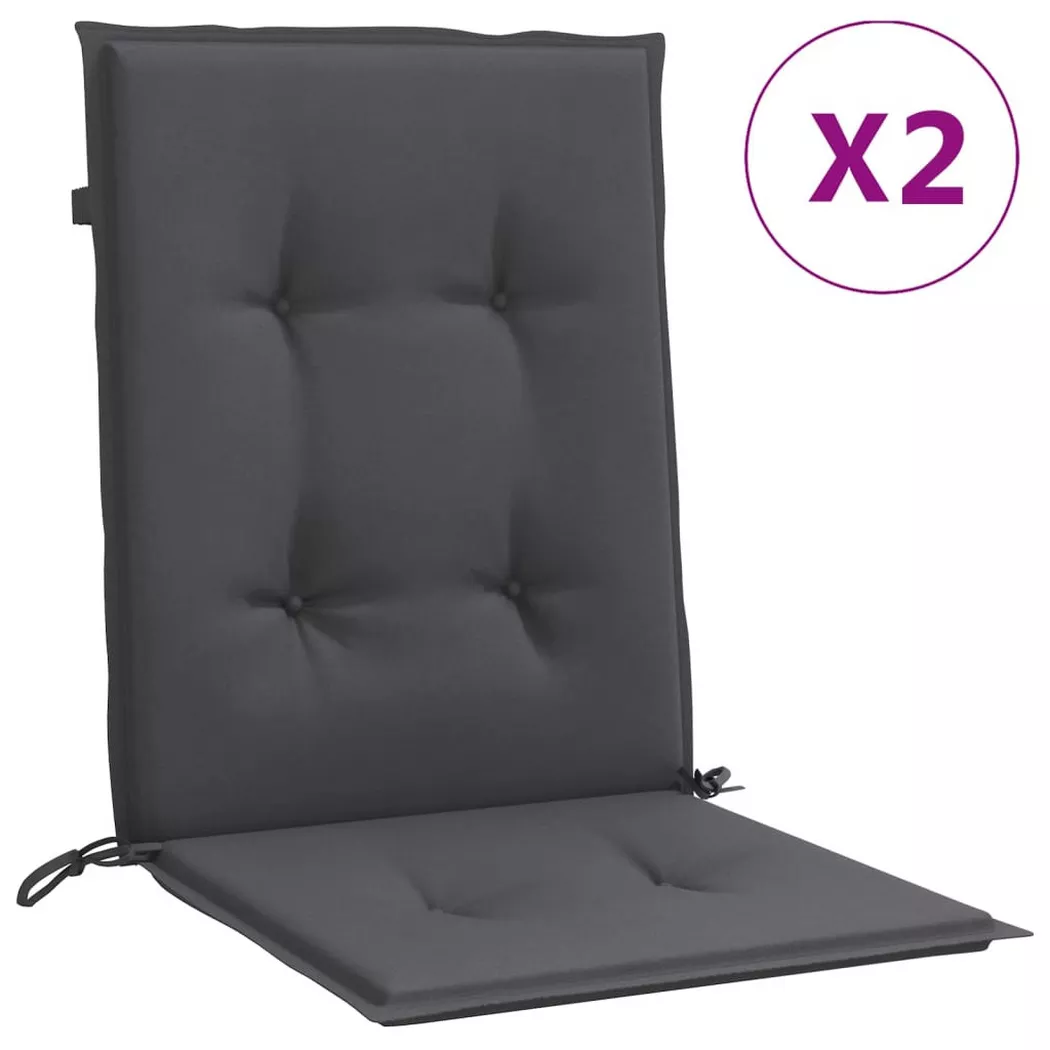 VidaXL - Coussin de chaise à dossier bas tissu, One Size, Gris