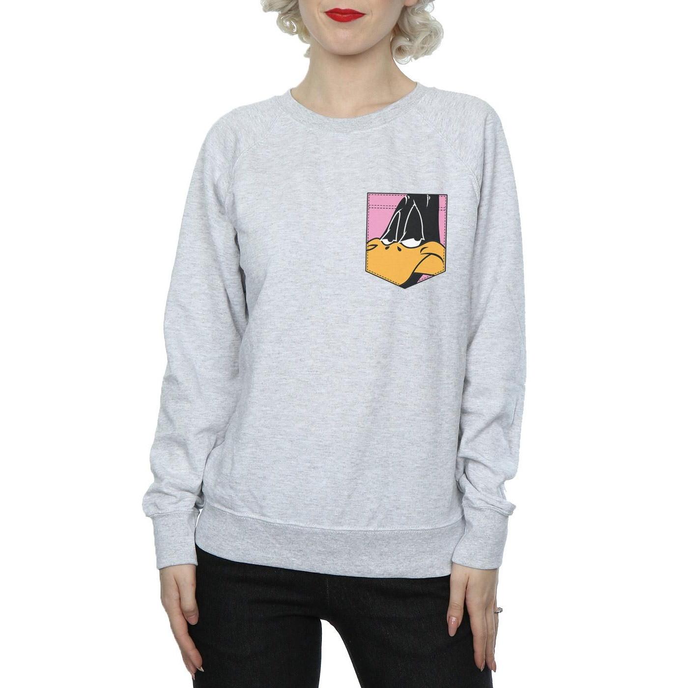 LOONEY TUNES Daffy Duck Sweatshirt Imprimé Poche  