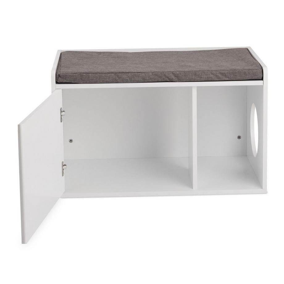 Northix  Meuble à litière pour chat avec banc 