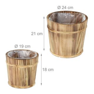 B2X Vaso da fiori in legno - set da 2  