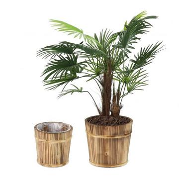 Pot de fleurs en bois - lot de 2