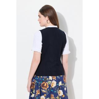 Ulla Popken Corsetto Trachten Cord Smock Slim senza Maniche  