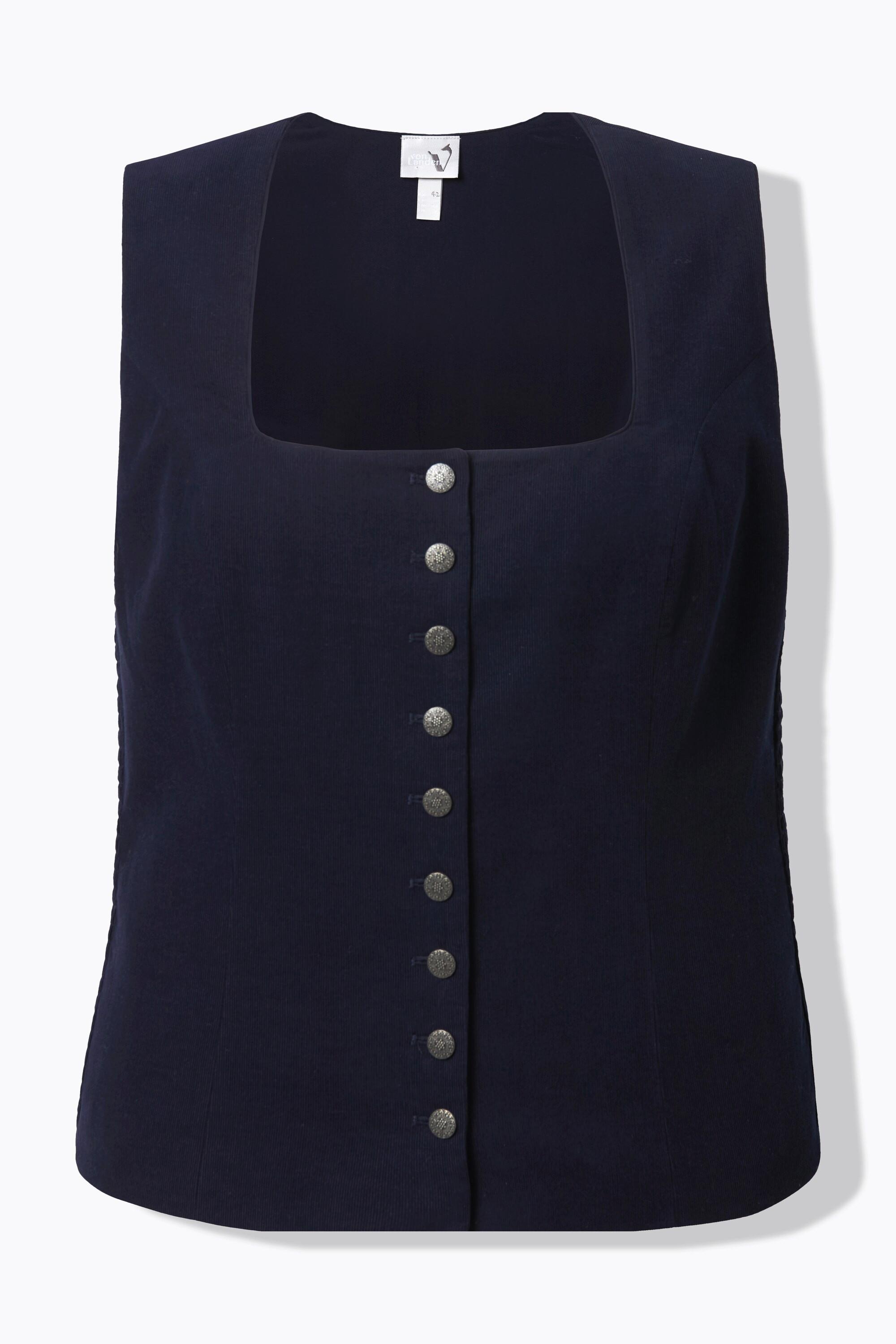 Ulla Popken Corsetto Trachten Cord Smock Slim senza Maniche  