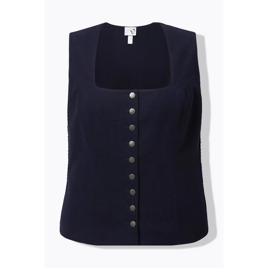 Ulla Popken Corsetto Trachten Cord Smock Slim senza Maniche  