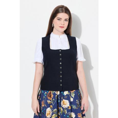 Ulla Popken Corsetto Trachten Cord Smock Slim senza Maniche  