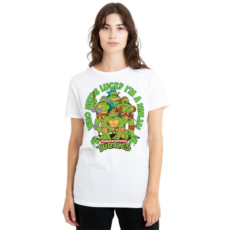 TEENAGE MUTANT NINJA TURTLE  Who Needs Luck T-Shirt, St Patrickstag 