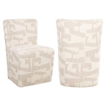 Chaise de salle à manger Lorain beige graffic