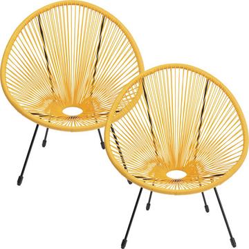 Fauteuil Acapulco jaune (lot de 2)