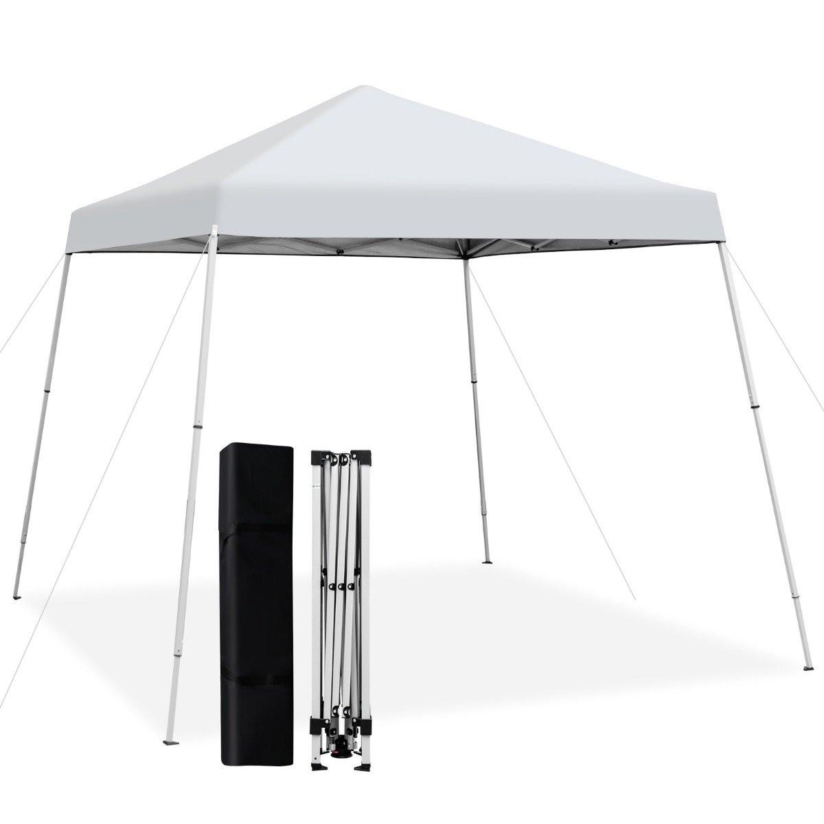 Northix Tonnelle pliante 3 m x 3 m grand auvent pliable blanc avec sac de transport avec réglage en hauteur sur 3 niveaux  