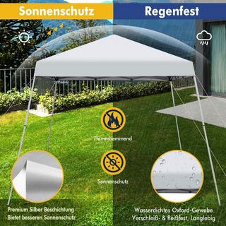 Northix Tonnelle pliante 3 m x 3 m grand auvent pliable blanc avec sac de transport avec réglage en hauteur sur 3 niveaux  