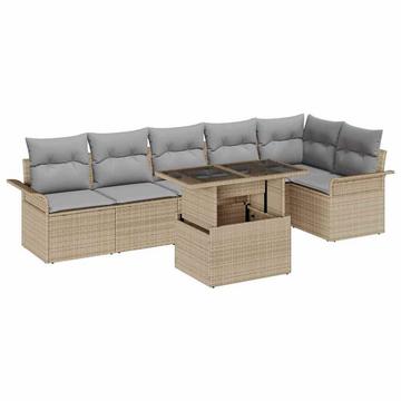 Gartensofa-set poly-rattan