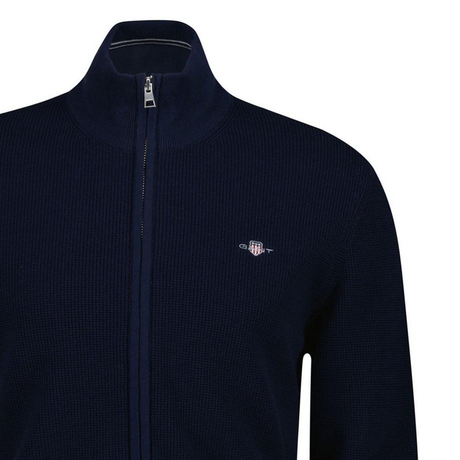 GANT Cardigan Zippé en Coton Micro Texturé  