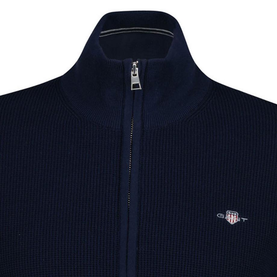 GANT Cardigan Zippé en Coton Micro Texturé  