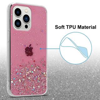 Cadorabo  Housse compatible avec Apple iPhone 13 PRO MAX - Coque de protection en silicone TPU flexible avec paillettes scintillantes 