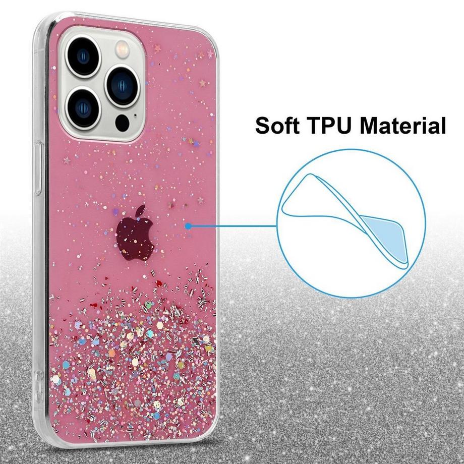 Cadorabo  Hülle für Apple iPhone 13 PRO MAX TPU Silikon mit funkelnden Glitter 