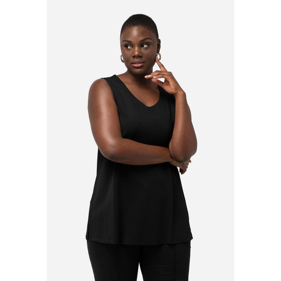 Ulla Popken Piqué ärmelloses A-Linien Slinky Top  