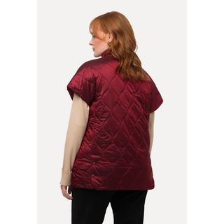 Ulla Popken Two-Tone Steppweste mit Stehkragen  