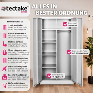 Tectake Spind mit 6 Fächern und Kleiderstange  