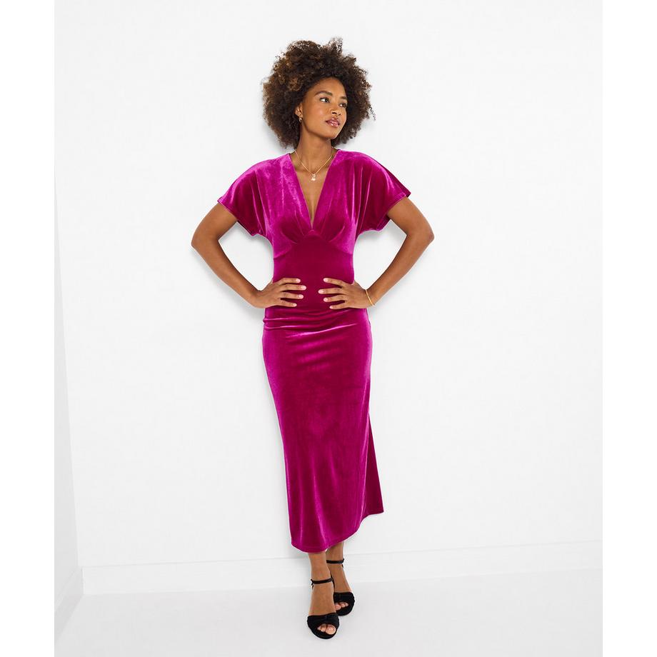 Joe Browns Stretch Velours V-Ausschnitt Kleid  