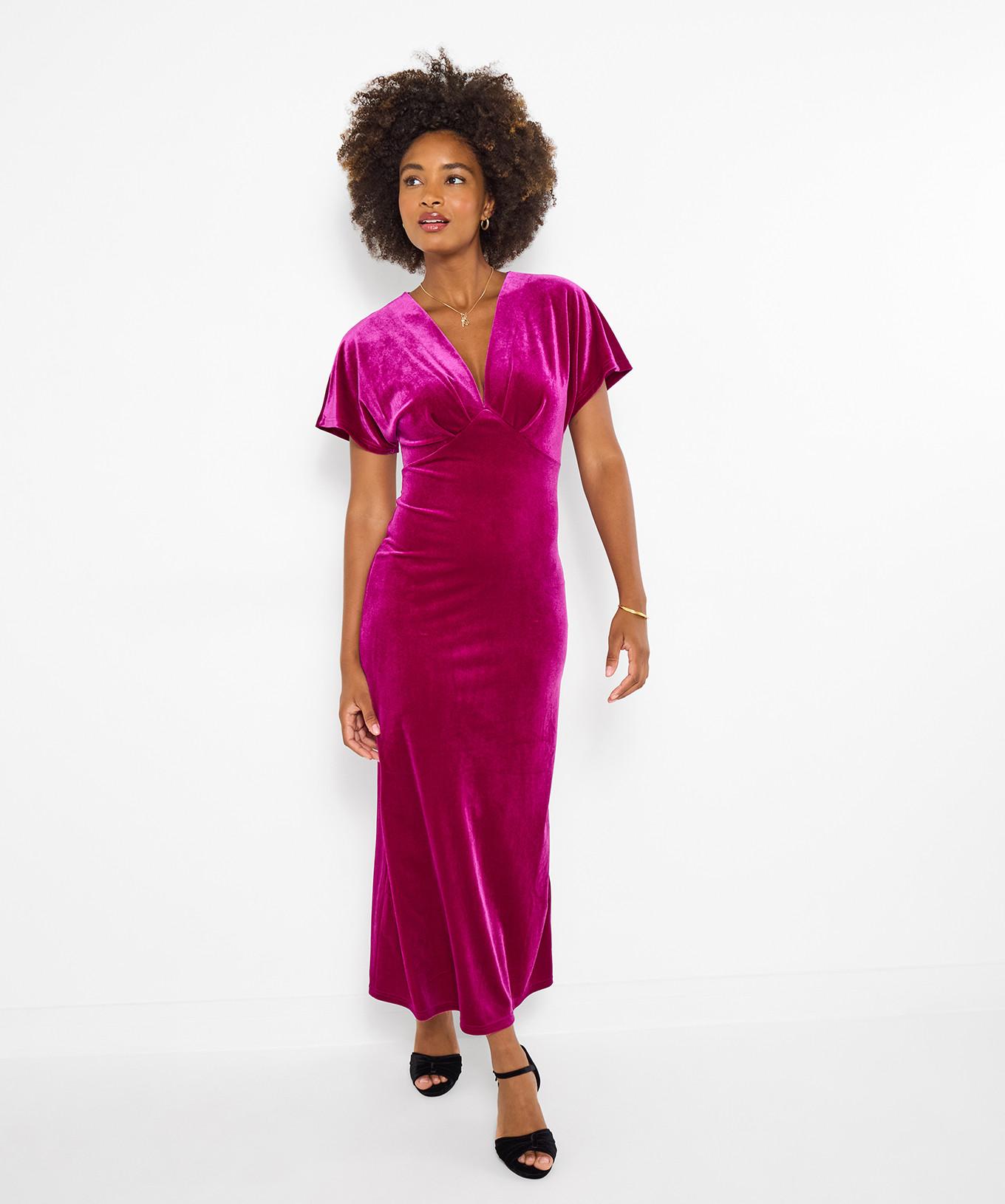 Joe Browns Abito Velluto Stretch Scollo a V  