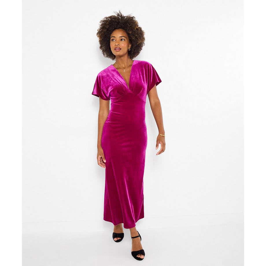 Joe Browns Stretch Velours V-Ausschnitt Kleid  